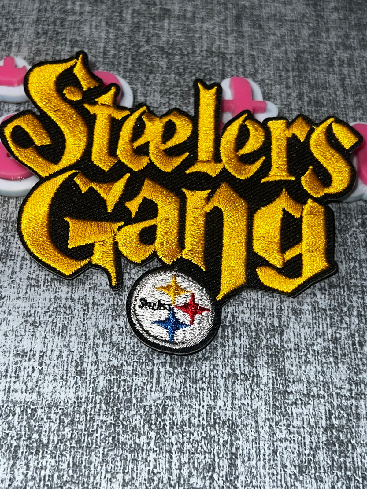 Black Gold Gang Patch – Embroidered Iron-On Applique