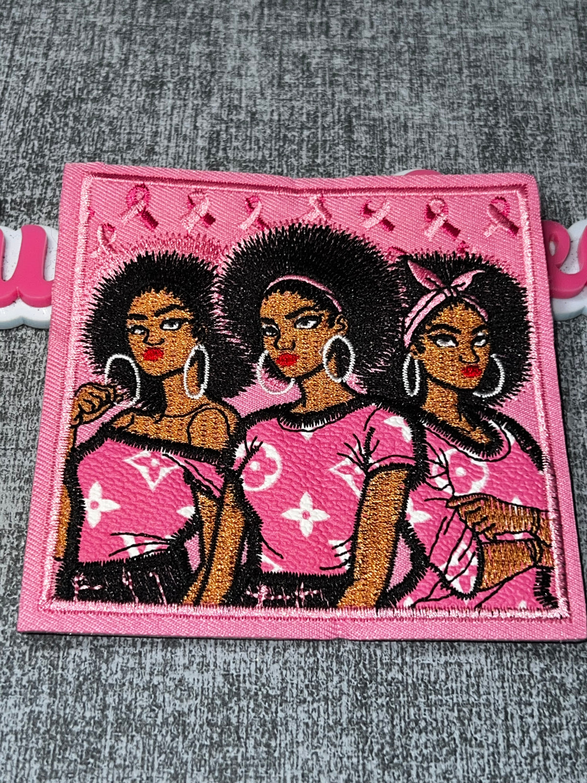 Pink Sisterhood Women Cancer Awareness Patch – Embroidered Iron On Applique