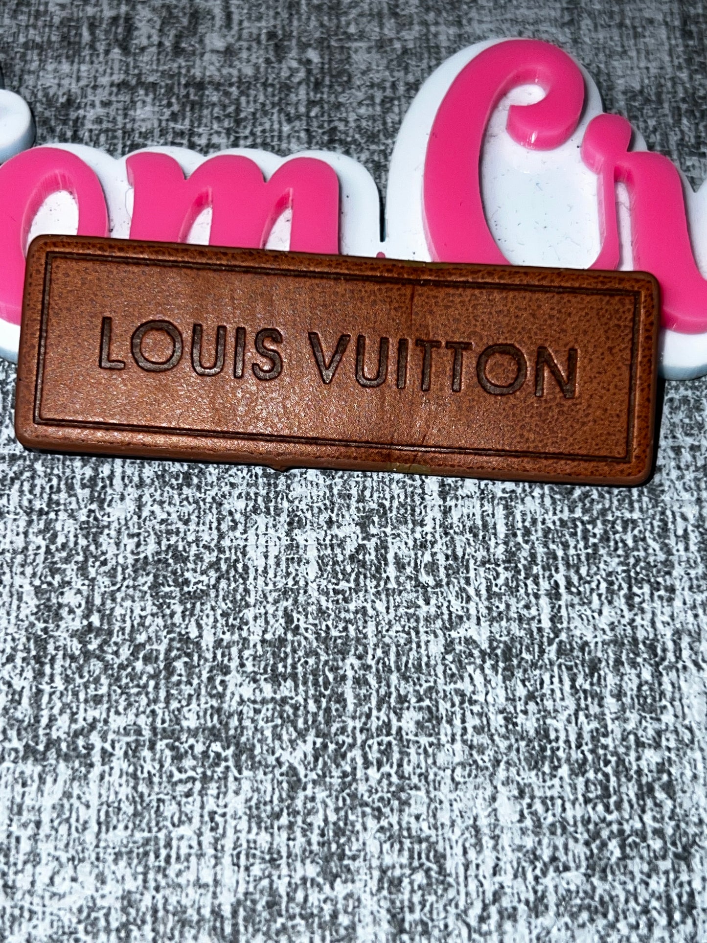 Embossed Faux Leather Rectangle Patch Tag – Brown Minimalist Label