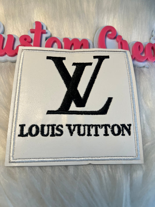 White Black Faux LeatherLV