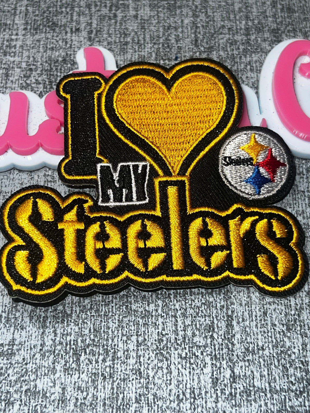 Black Gold “I Heart My City” Embroidered Patch – Iron On Applique