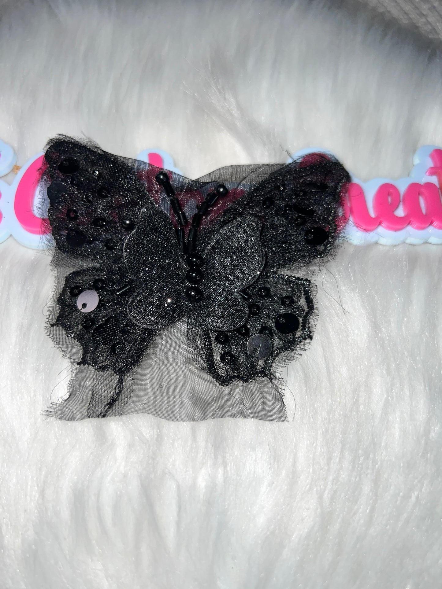🦋🖤 Black Sparkle Layered Butterfly