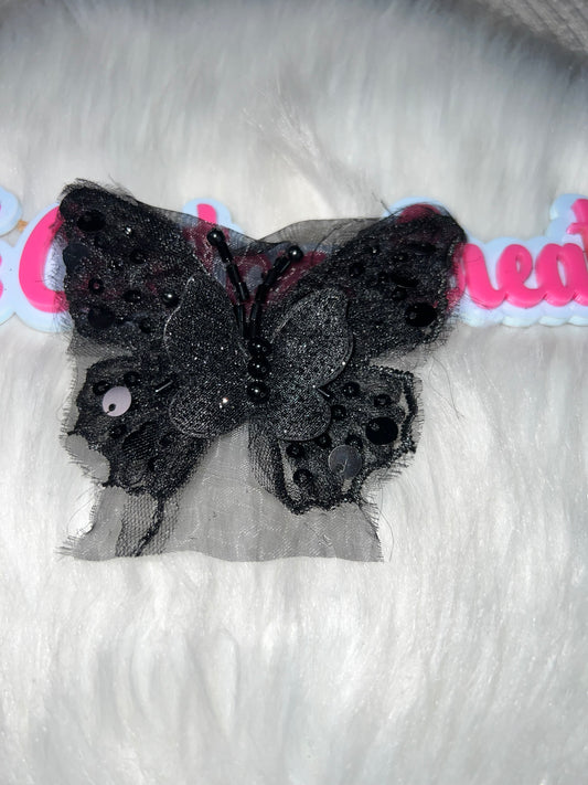 🦋🖤 Black Sparkle Layered Butterfly