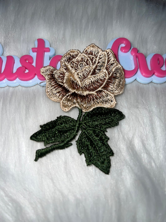 🤎 Gold/Tan Rose Iron-On Patch