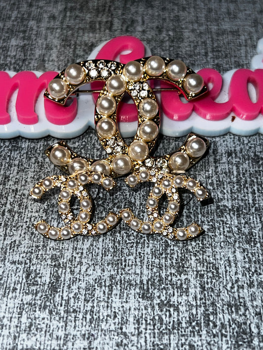 Pearl Fashion Brooch Set – Glam Pearl Rhinestone Jewelry