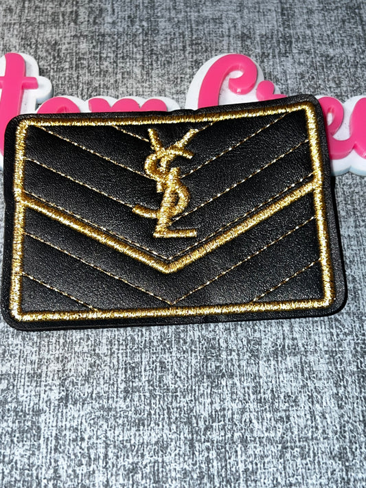 Quilted Purse Style Patch – Black & Gold