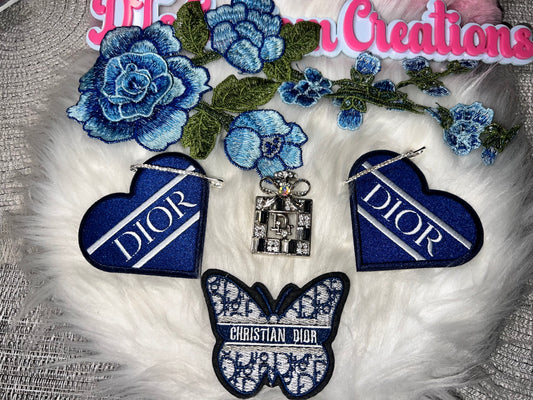 Blue Floral Fashion Patch Craft Bundle