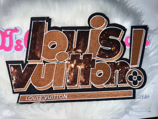 🟤✨ LV-Inspired Patch – Copper Edition (Iron-On)