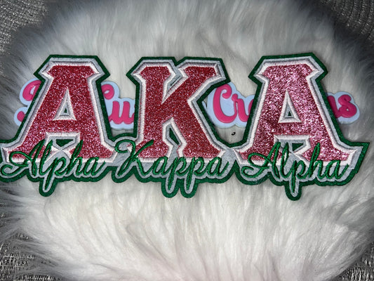 AKA Alpha Kappa Alpha Glitter Patch