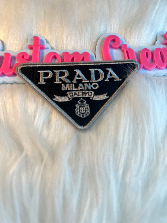 Silver Black Prada Triangle