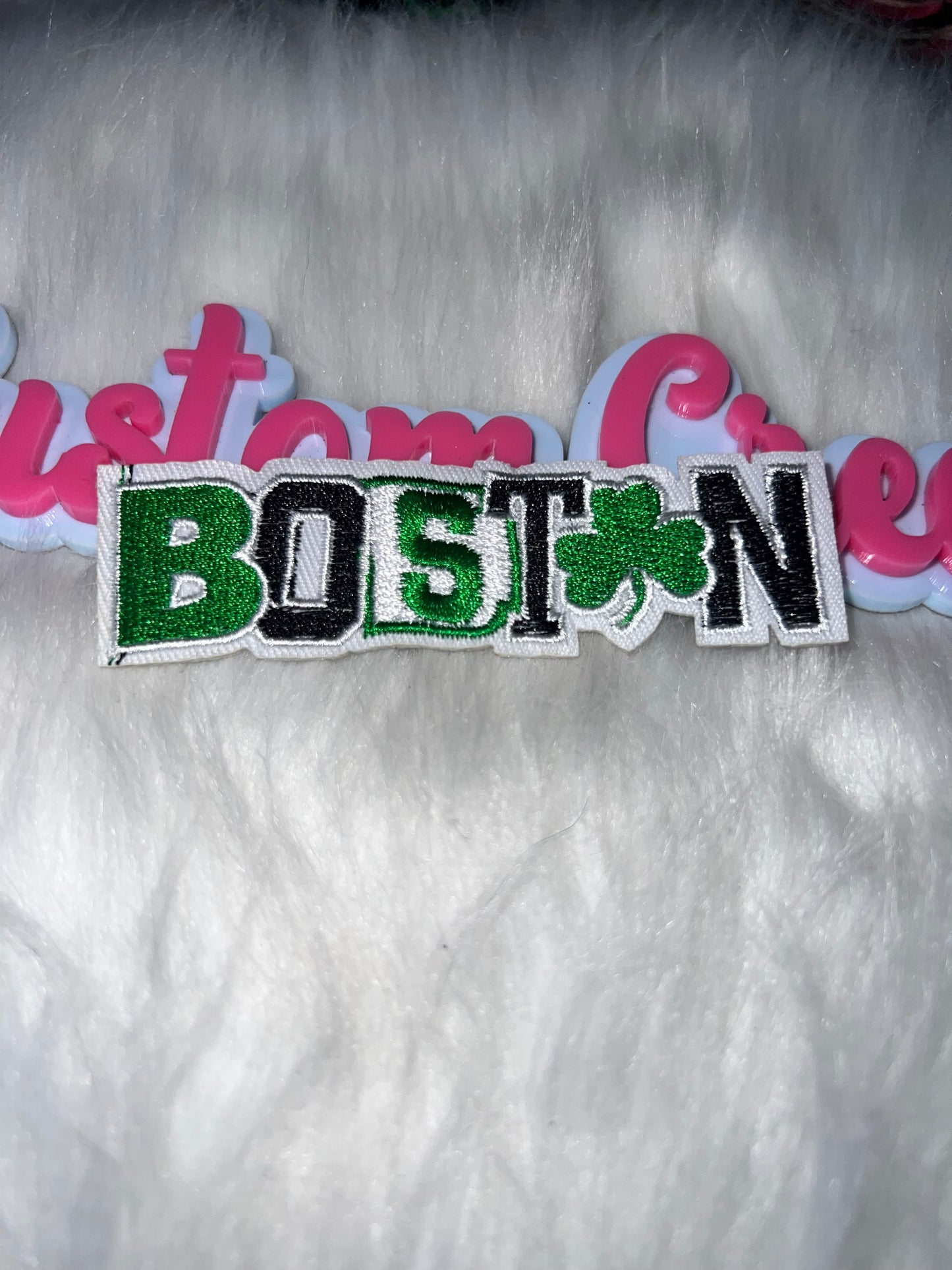 🍀 Boston Shamrock Word Patch (Iron-On) NBA