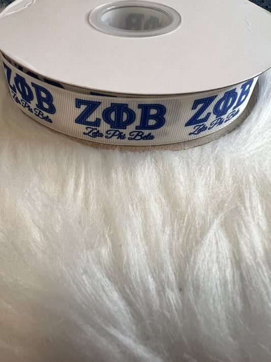 White Blue Zeta Ribbon