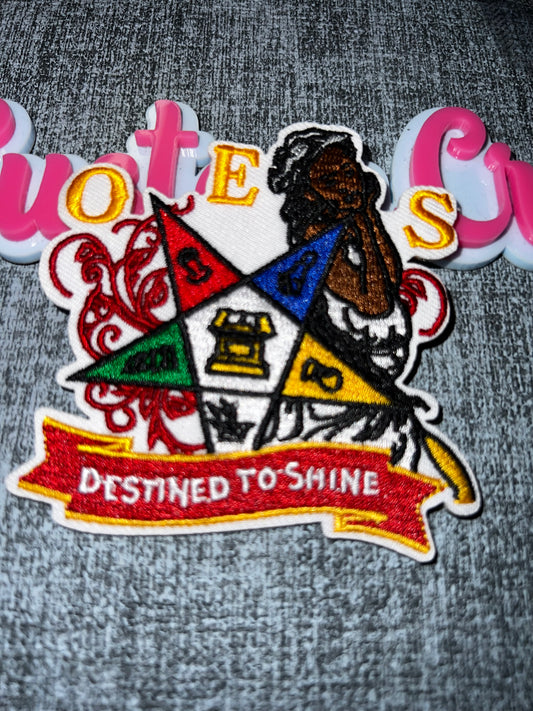 Star Crest Iron-On Patch – “Destined to Shine” Embroidered Patch