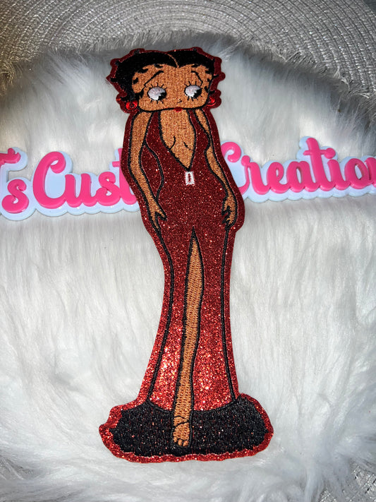 💃 Betty Boop Red Glitter Gown Patch