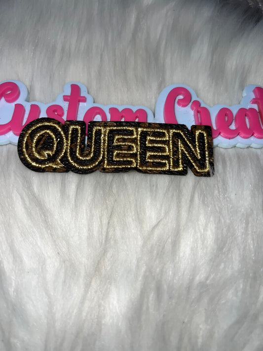 LV Gold Embroidered “QUEEN” Patch
