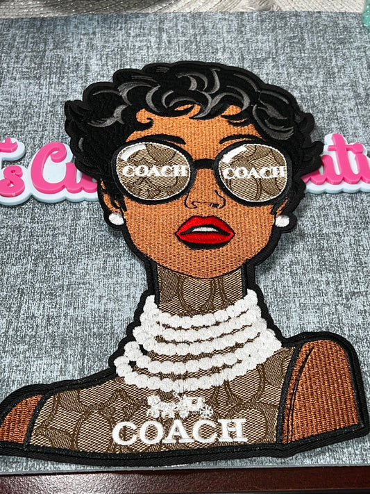 Fashion Glam Girl Embroidered Patch – Statement Fashion Applique
