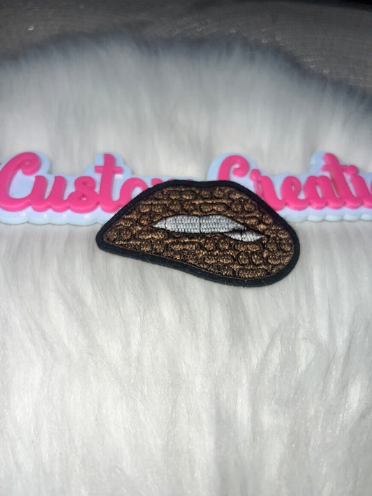 Brown Designer-Inspired Lips Patch Coach