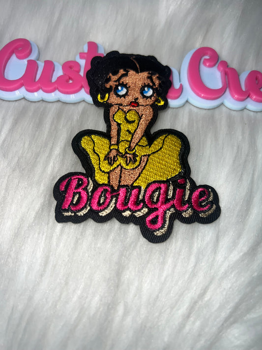 Bougie Girl Patch – Yellow Dress (Iron-On
