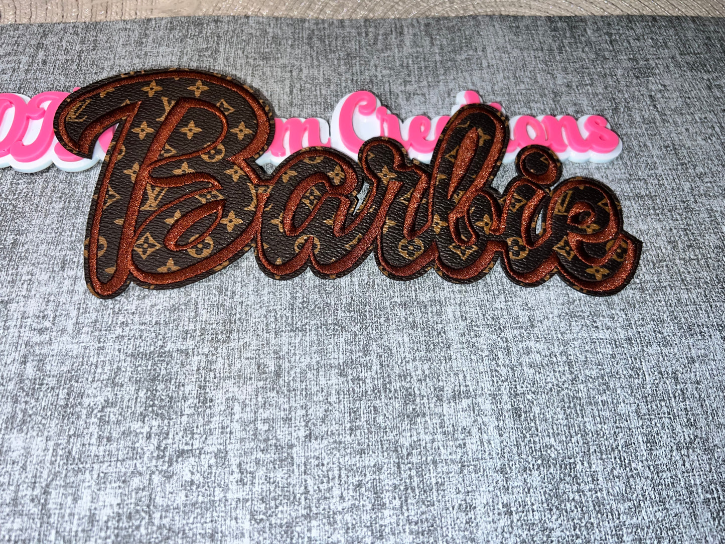 Brown Style Script Name Iron-On Patch – Luxe Embroidered Statement Patch for DIY Clothing & Accessories