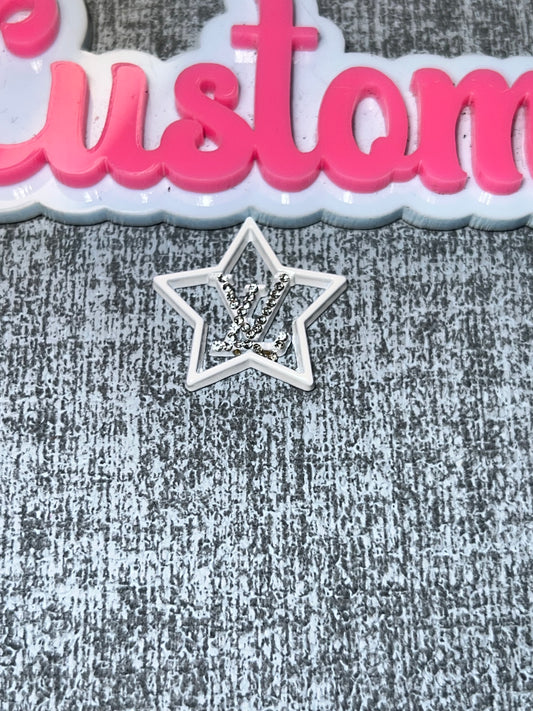 White Star Luxe Letter Rhinestone Flat Back Charm – Bling DIY Embellishment