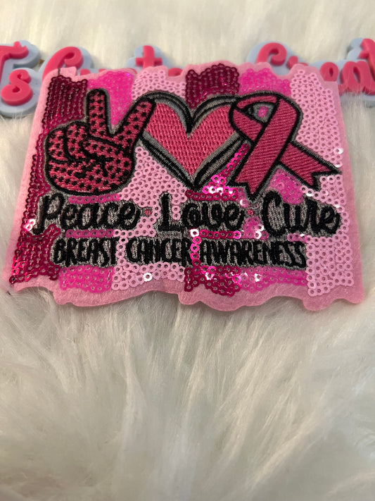 Peace Love Cure Sequin Cancer
