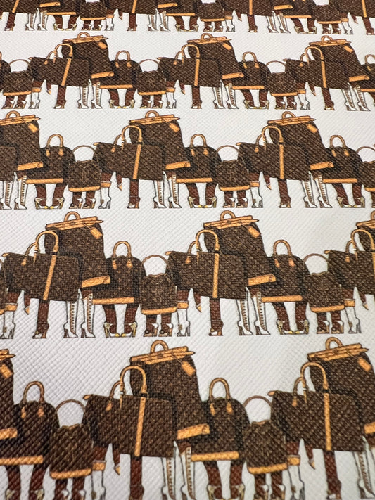 White Brown Purse LV
