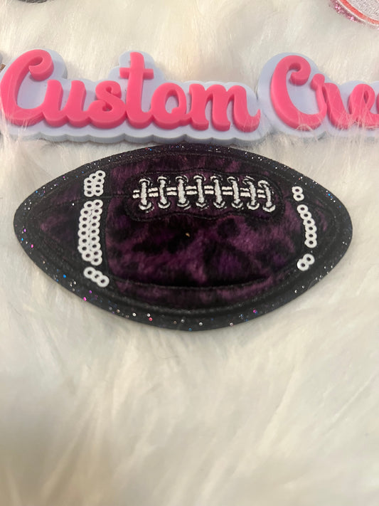 Purple Black Football Glitter Trim