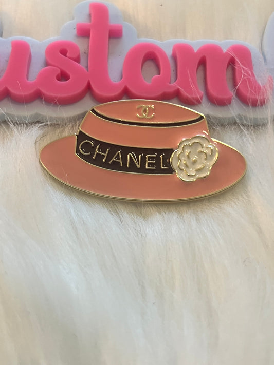 Pink Gold CC Hat Brooch