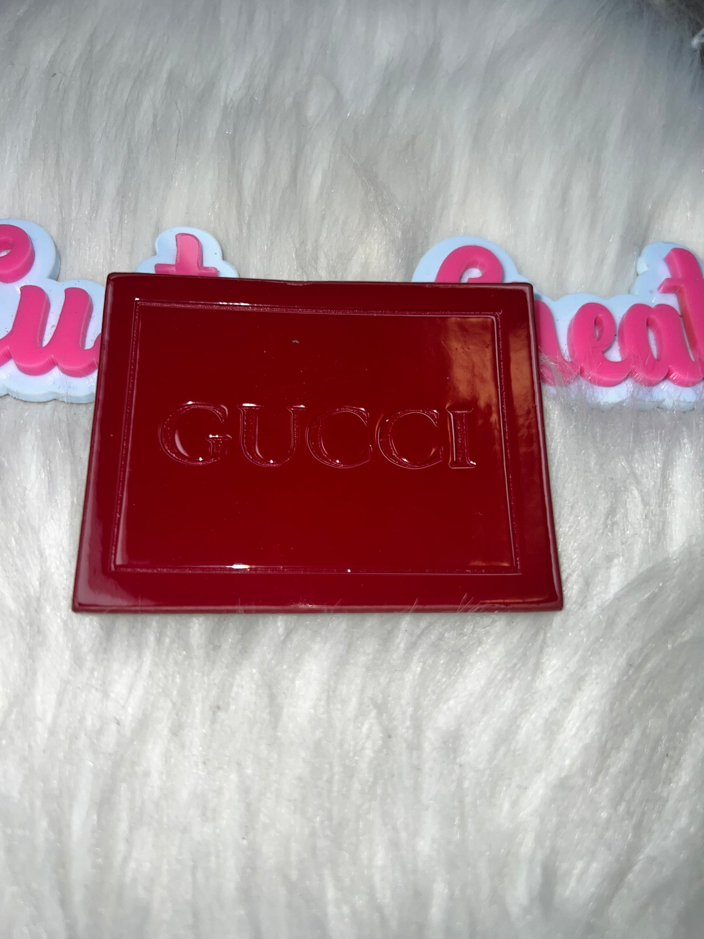 Red Glossy Luxe-Inspired Rectangle Tag
