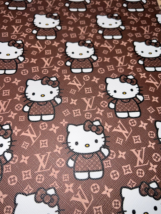 Brown Kitty Inspired Faux Leather Sheet – 9x12