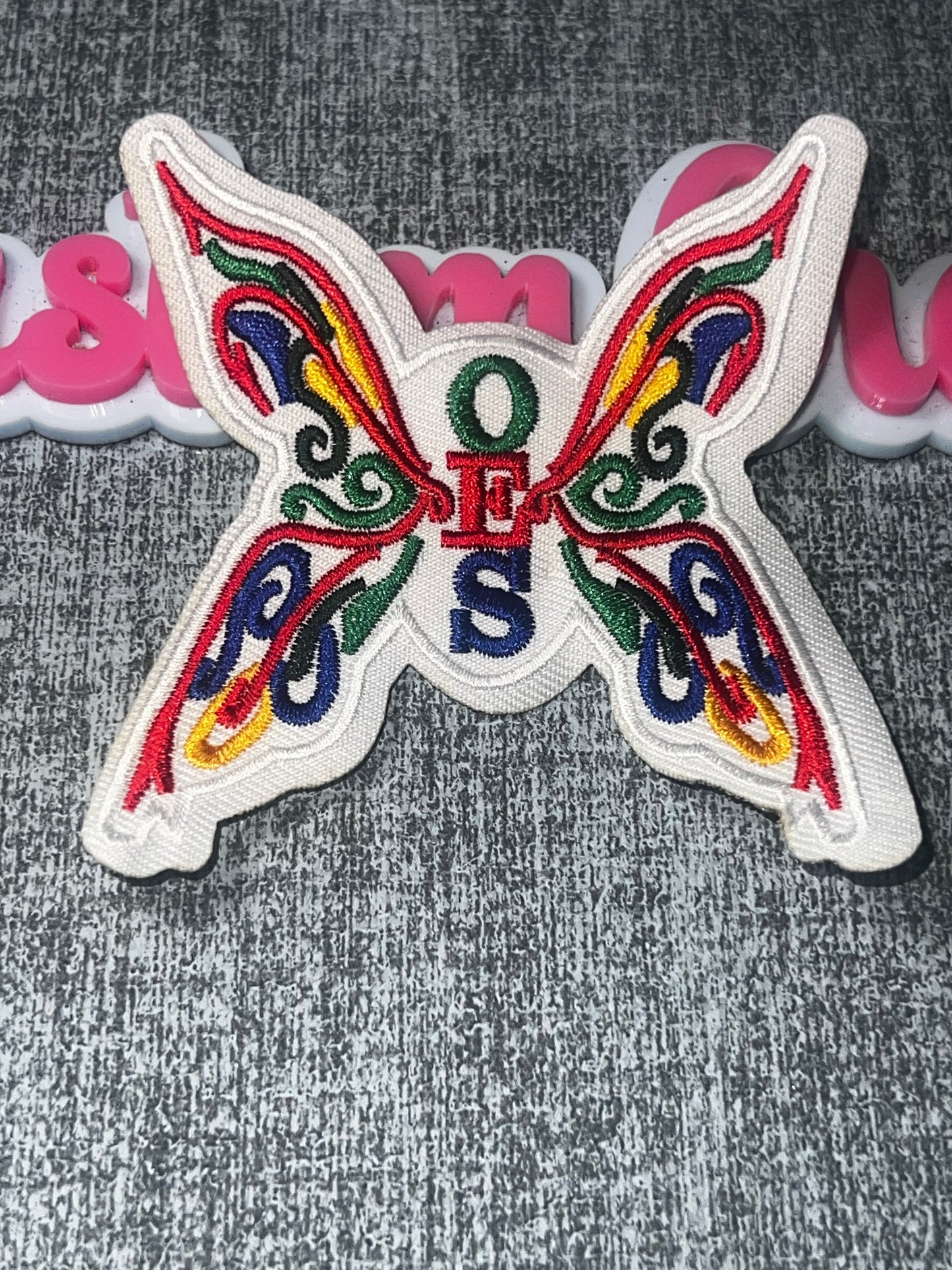 Multicolor Butterfly Embroidered Iron-On Patch | Decorative Butterfly Applique for Jackets and Bags OES colors
