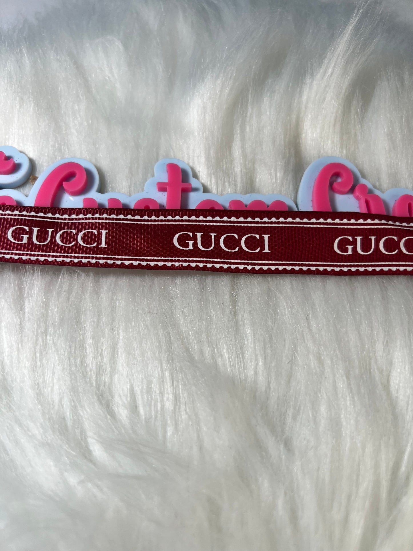 Maroon White GG Ribbon