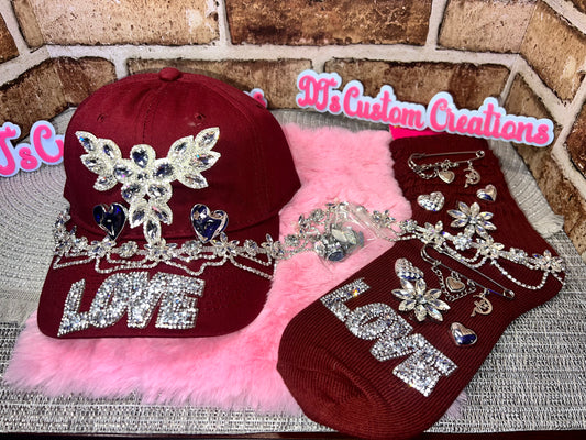 “Burgundy Royal Sparkle” DIY Hat & Sock Kit