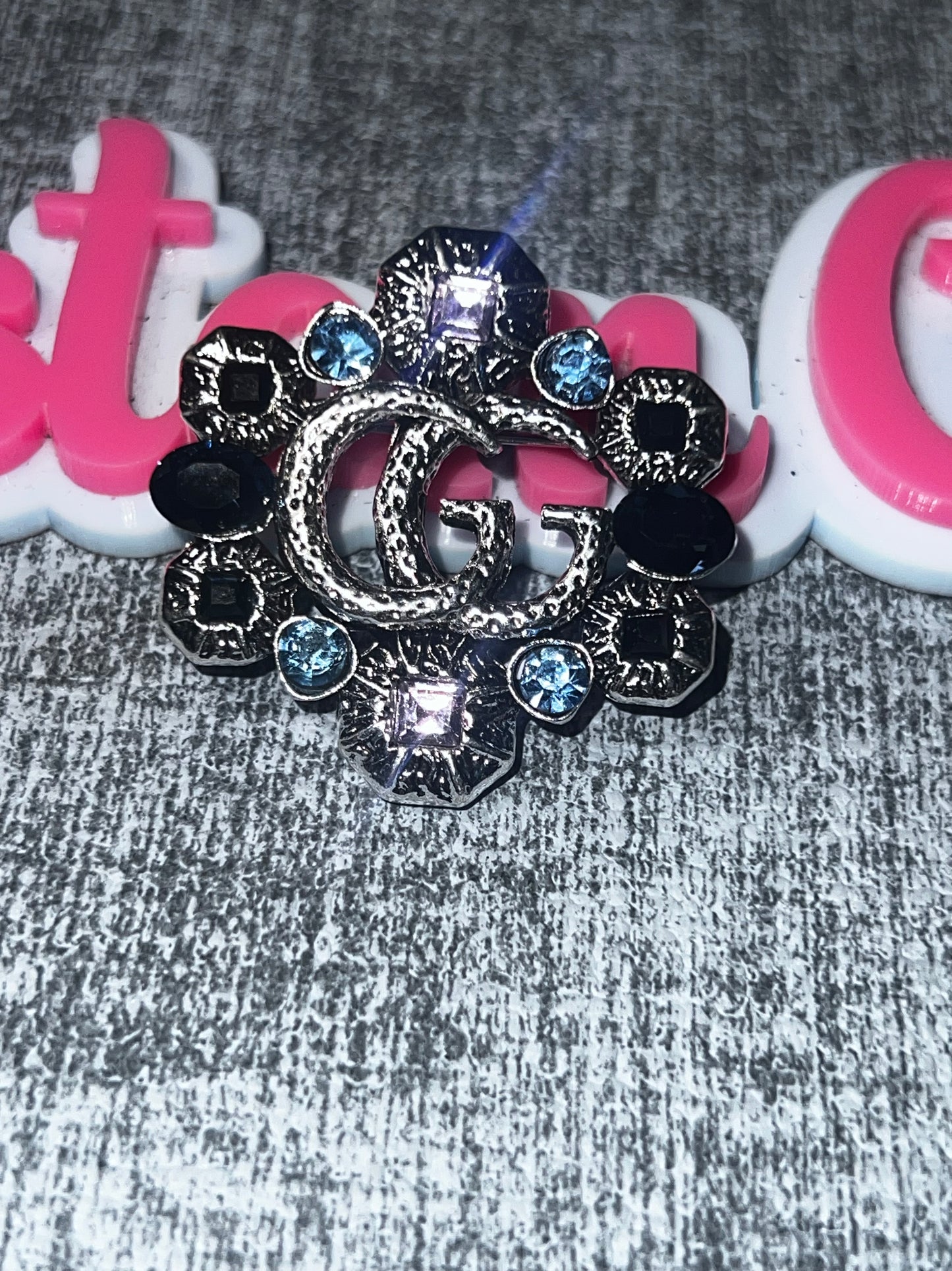 Black and Blue Crystal Brooch Pin – Vintage Inspired Statement Jewelry