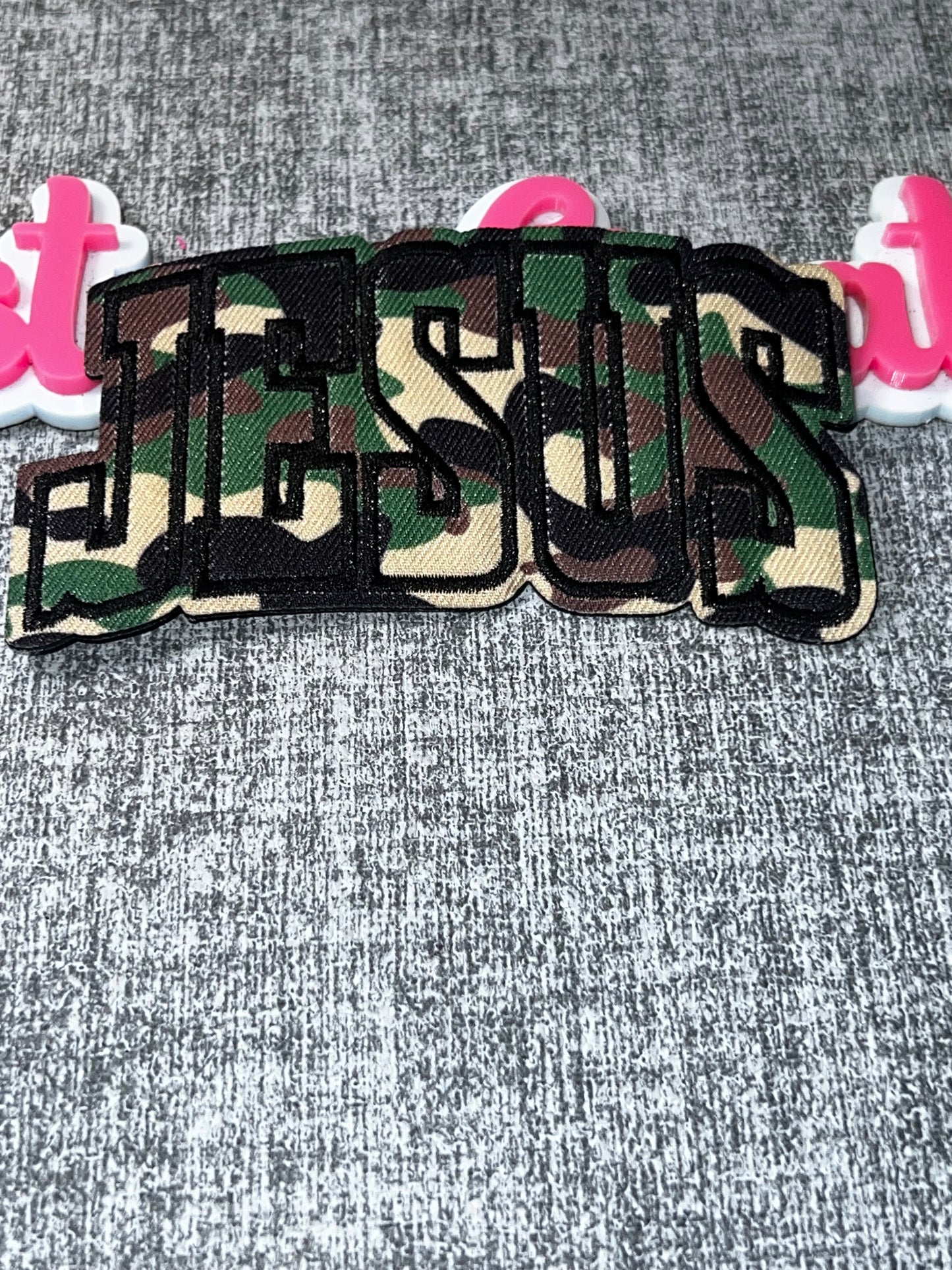 Jesus Camo Faith Patch – Embroidered Iron On Applique