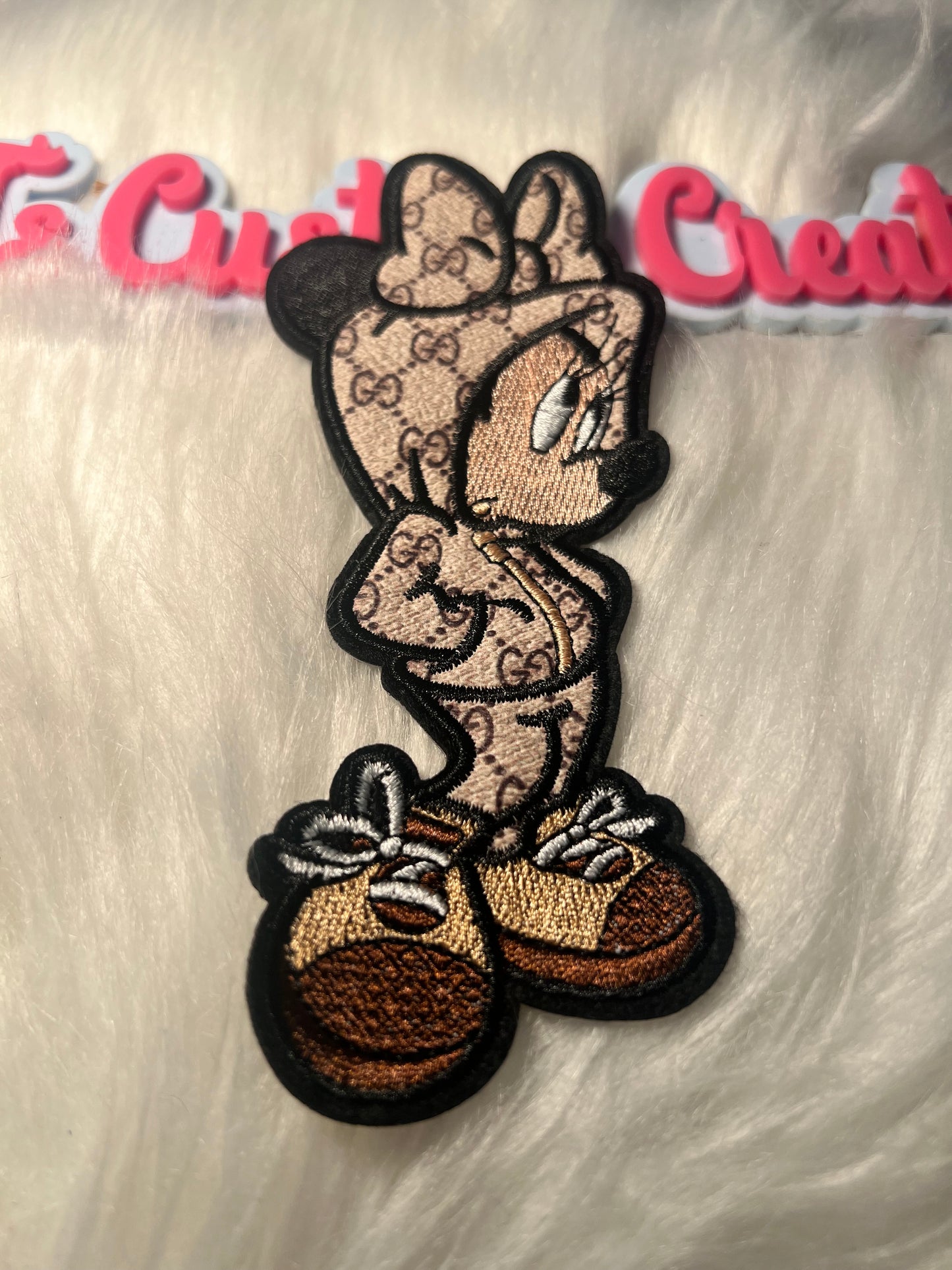 Tan GG faux leather Minnie