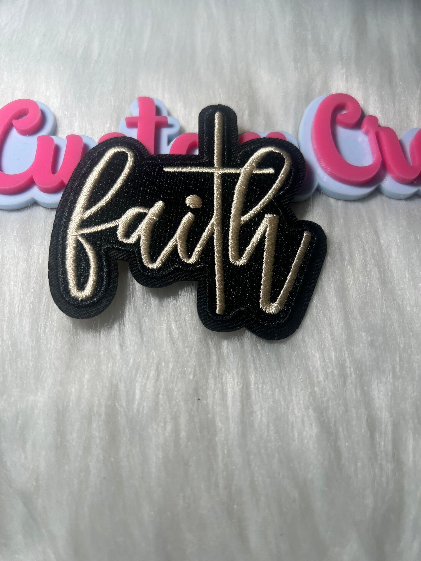 ✝️ “Faith” Patch (Black & Gold) Religion