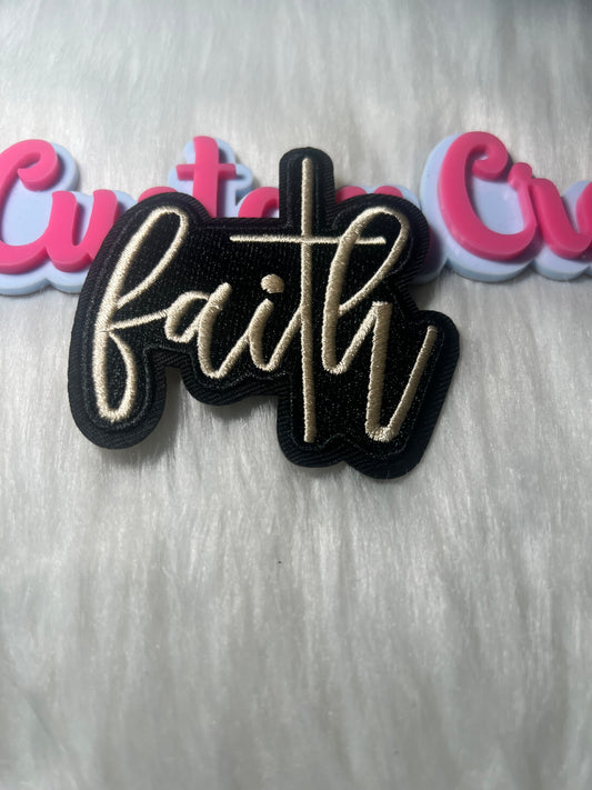 ✝️ “Faith” Patch (Black & Gold) Religion