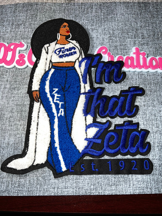 Lady Style Chenille Iron-On Patch – Embroidered Applique Zeta colors
