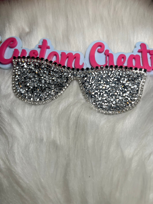 Silver Trim Black Bling Glasses