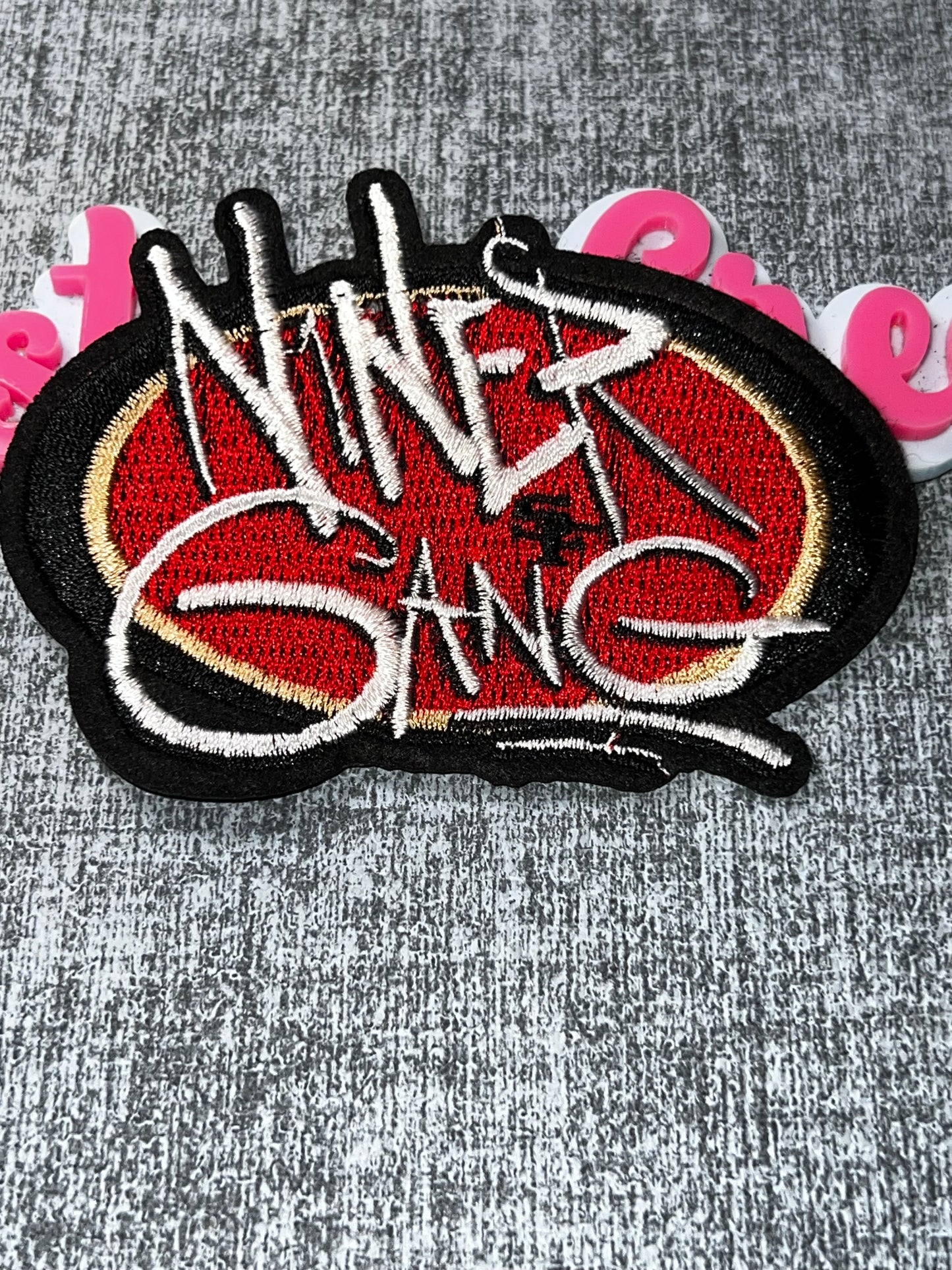 Niner Gang Embroidered Iron-On Patch – Script Fan Appliqué