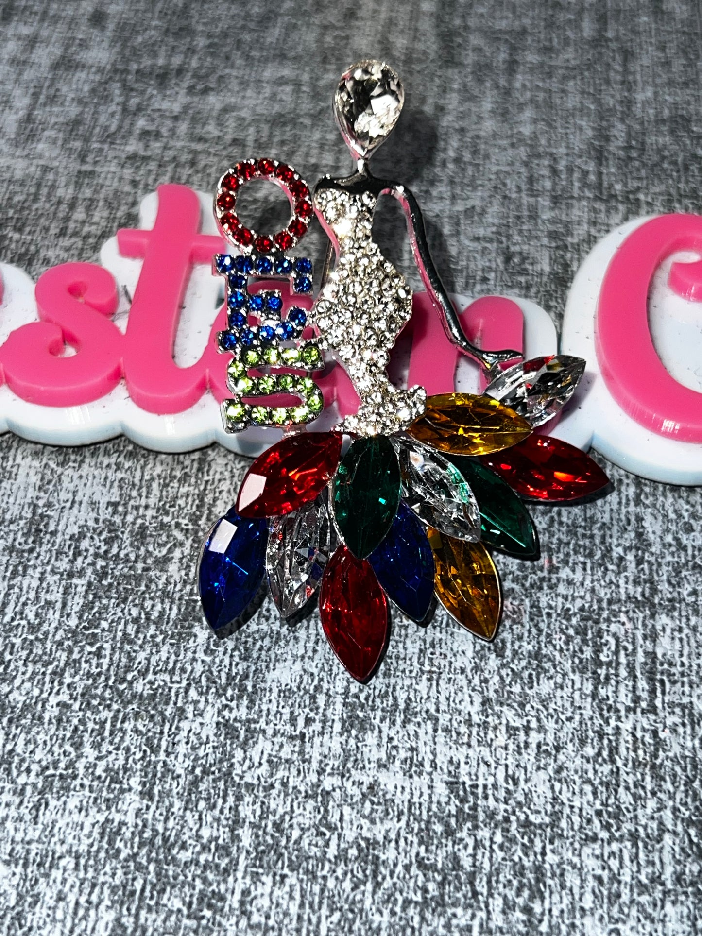 Colorful Rhinestone Lady Brooch Pin – Fashion Woman Crystal Statement Jewelry OES color