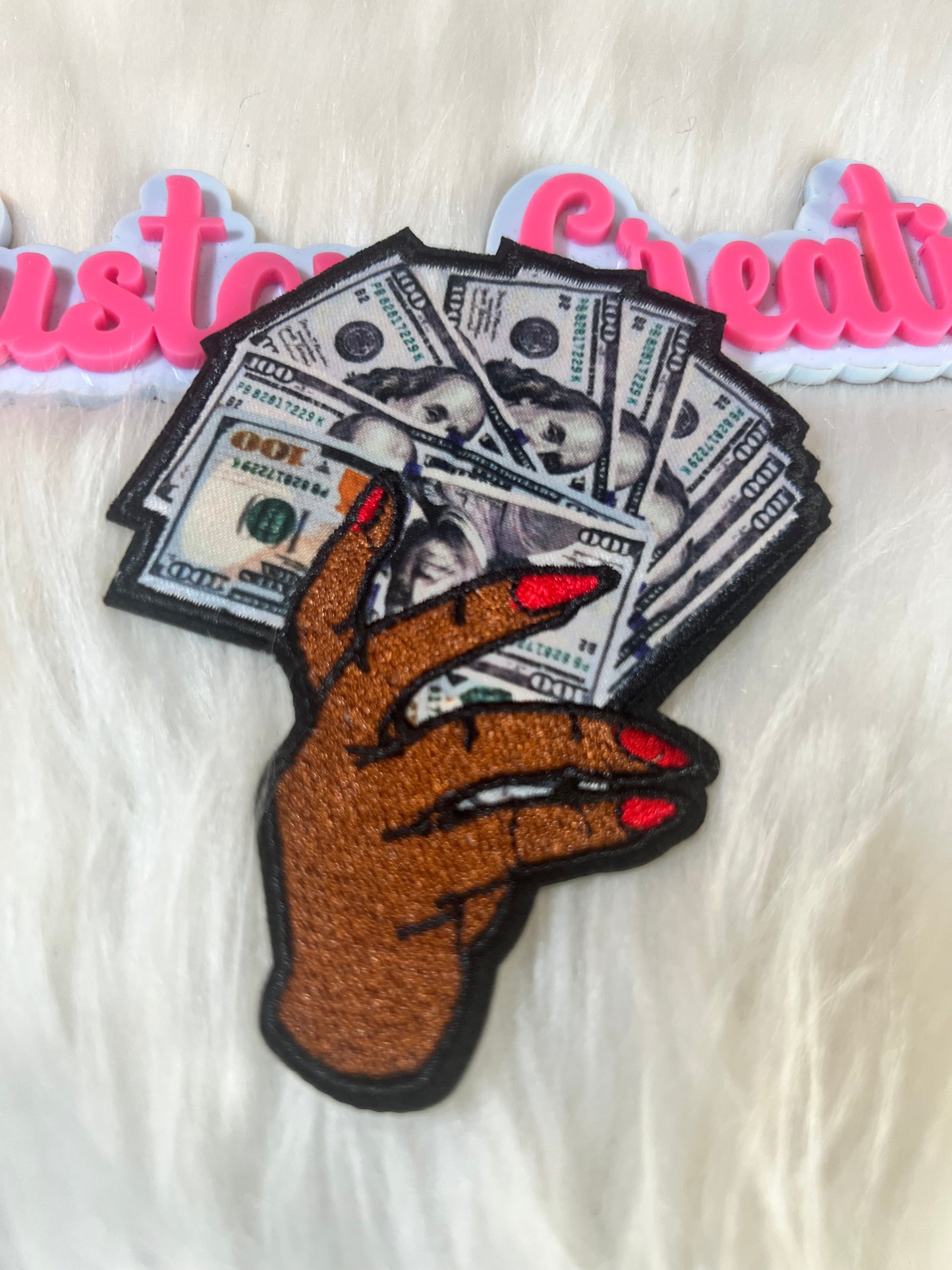 Red Nails Money Hand