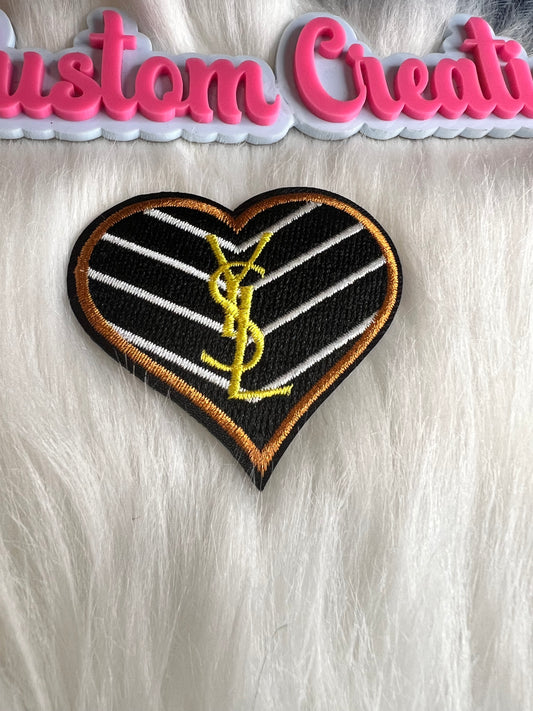 Black YSL strip Heart