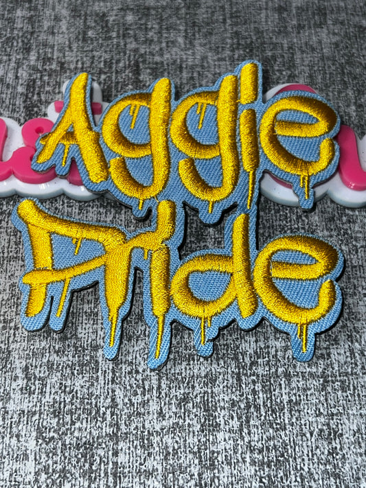 Aggie Pride Embroidered Iron-On Patch | School Spirit Decorative Appliqué