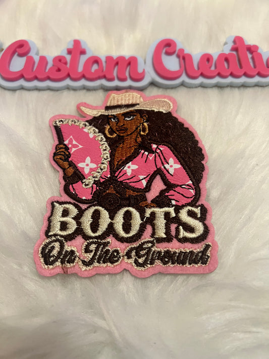 Pink Boots on Ground LV Lady
