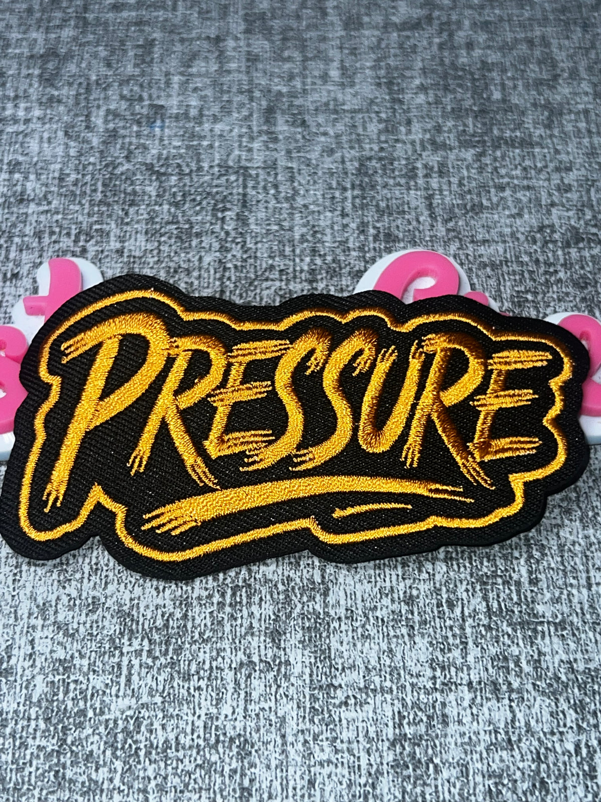 Pressure Script Patch – Gold Embroidered Statement Applique