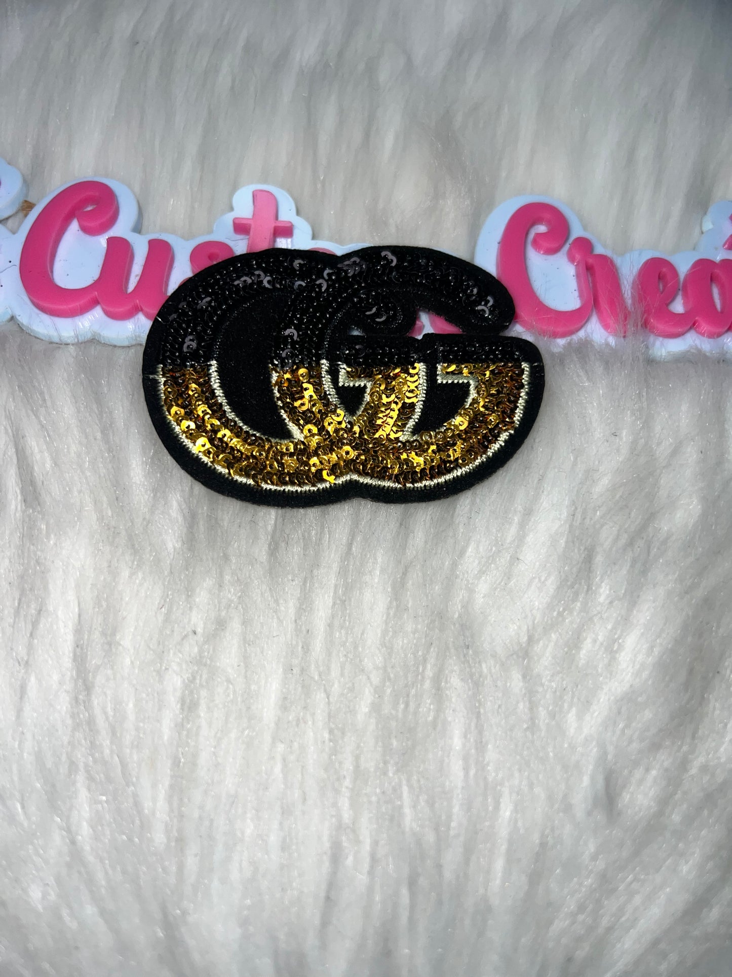 Black & Gold Sequin Double Letter Patch