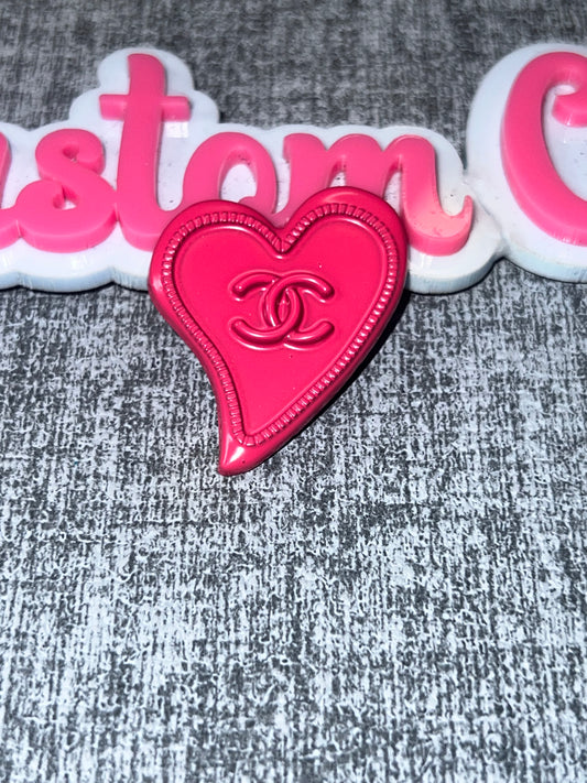 Hot Pink Embossed Heart Charm – Luxe Statement Charm