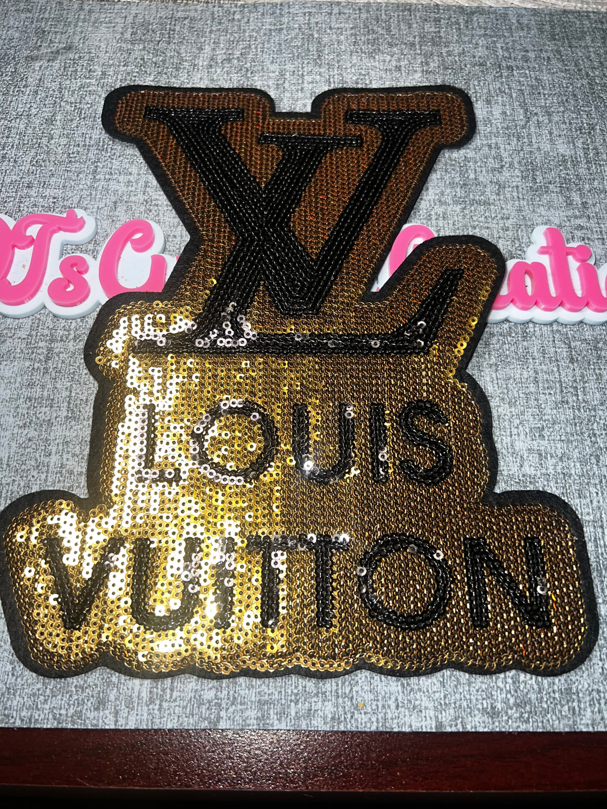Bronze Black Sequin Monogram Patch – Sparkle Statement Applique
